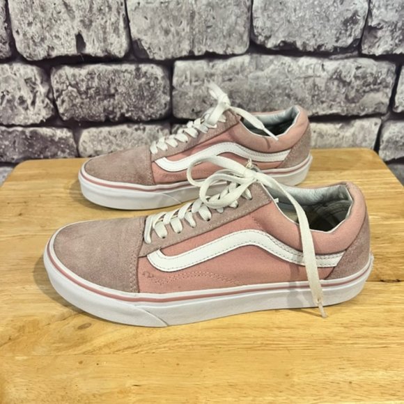 Vans Pink Suede Fabric Lace Up Sneakers Size 8.5 - Picture 2 of 7